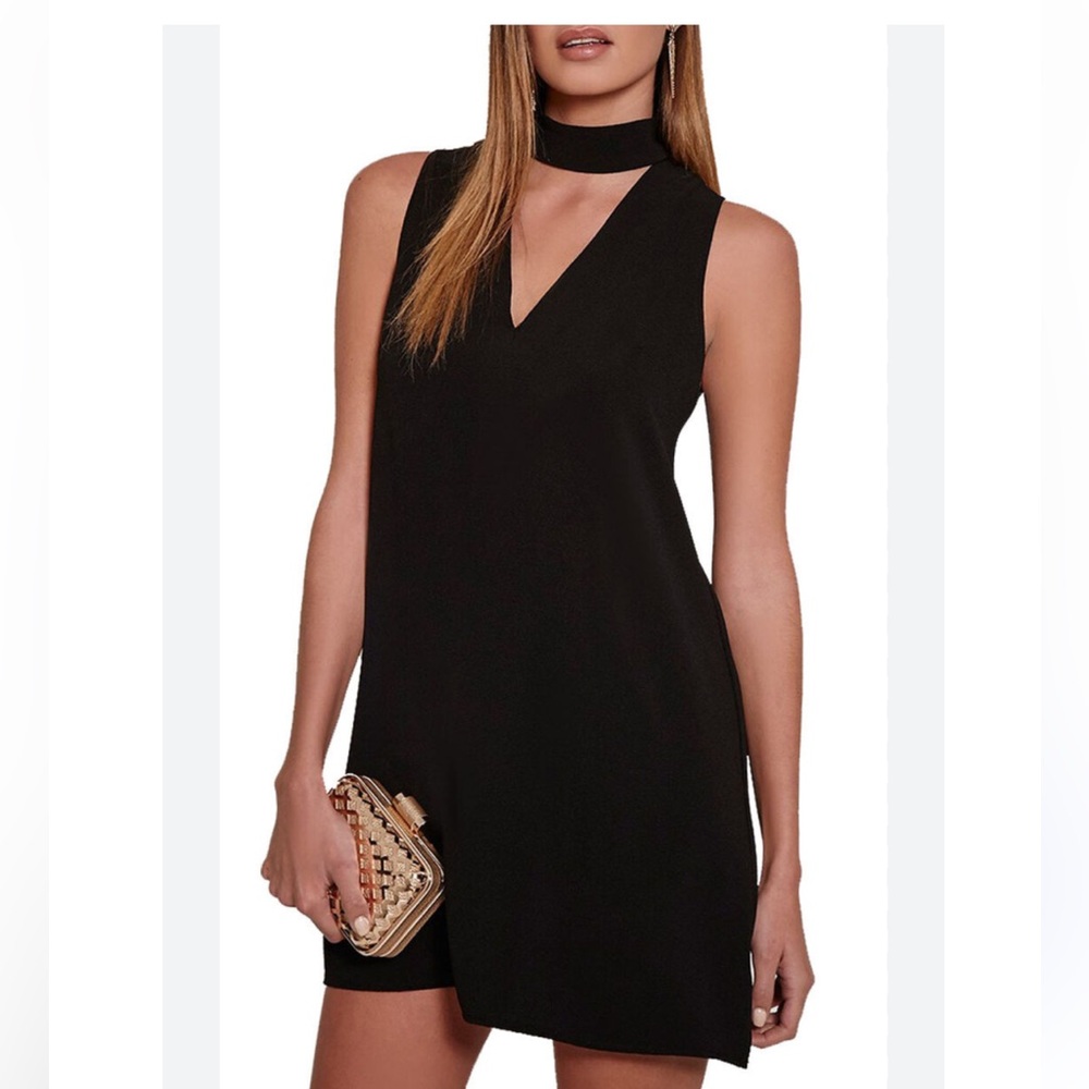 Kim Rogers Choker Sleeveless Mini Dress Sz Medium Petite Black